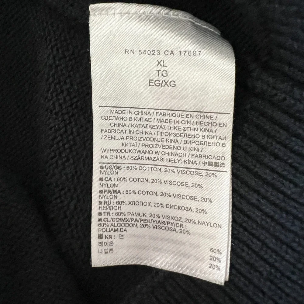 Banana Republic Black Full Zip Mock Neck Sweater Men XL Modern Rib Jacket Preppy